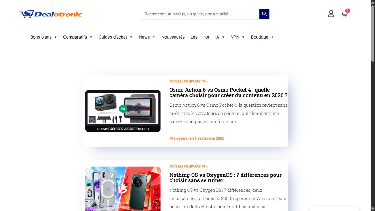 Capture du site Web Dealotronic